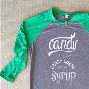 Next Level Apparel Tops - Culture Flock long sleeve baseball t Candy Holiday Next Level Apparel Tops - Culture Flock long sleeve baseball t Candy Holiday